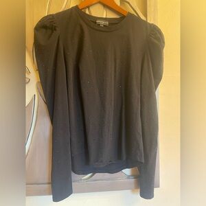 Generation Love Josephine Crystal Puff Sleeve Top Black Large